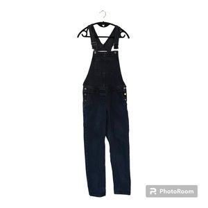 ASOS Black Washed Factory Faded Quality Denim Overalls Size US 0 Size UK 4